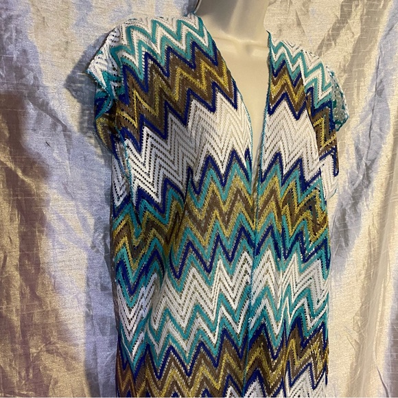 Long Lacy vest style beach cover up,easy to pack,lots of coverage. Pretty colors - Picture 2 of 7